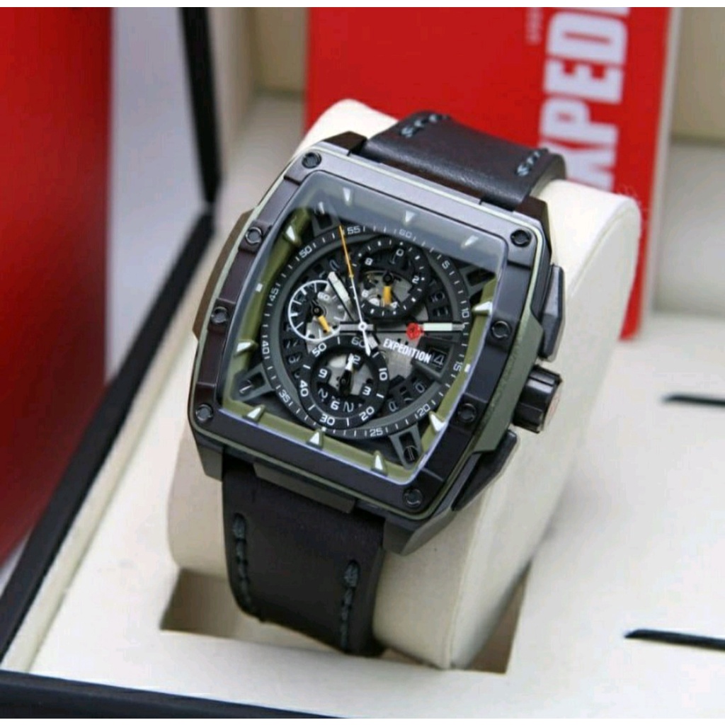 Expedition E 6815 Jam Tangan Pria Kulit Original Garansi Resmi 1 TAHUN