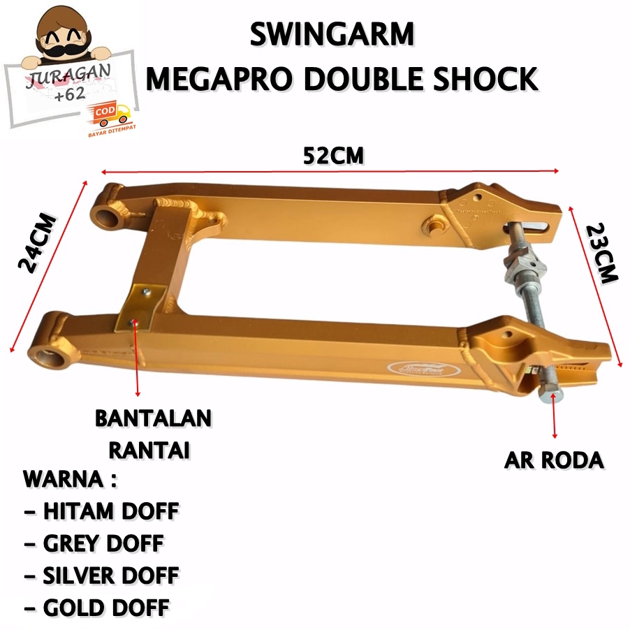 SWINGARM HONDA MEGA PRO VERZA DOUBLE SHOCK SWING ARM GL VERZA VERSA SASIS AYUN SUPERTRACK