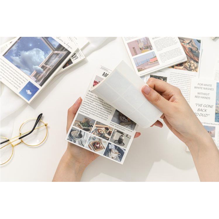 50 lembar Kertas Motif Newspaper Aesthetic Dessert Koran Vintage Paper Colorfull Scrapbook- km28-7