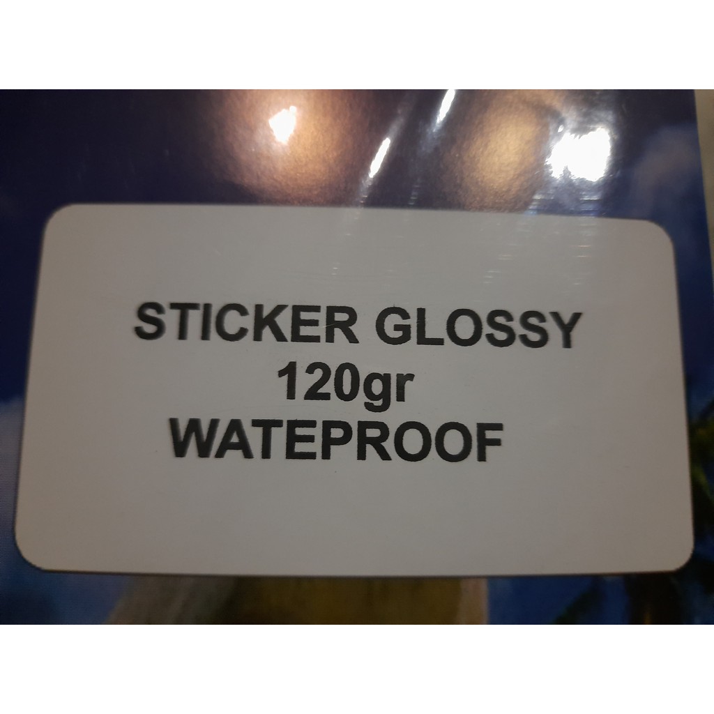

Jual stiker glossy tahan air/waterproof ukuran A4 murah