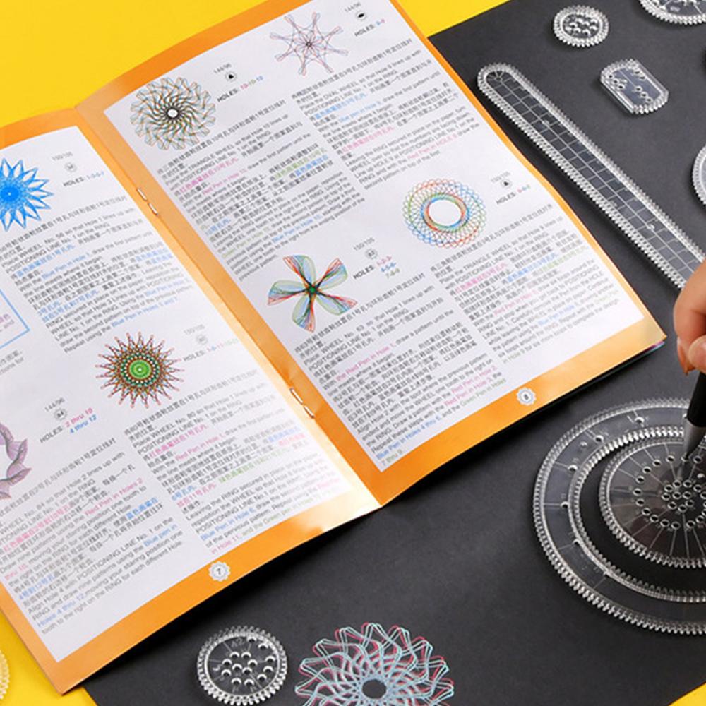 Lanfy Spirograph Student Supply Mainan Edukasi Interlocking Gears Roda Stensil