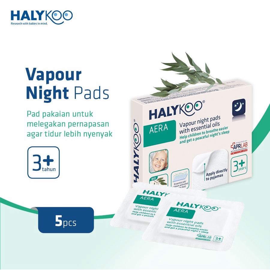 HALYKOO Vapour Night Pads With Essential Oil 3 Years Old+ 5PCS