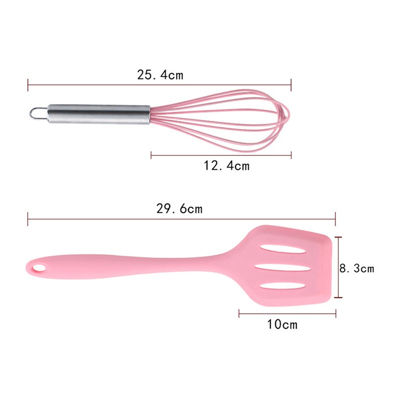 Sepatula Set Sutil Spatula Silikon Tahan Panas Spatula Set Silicone Silicon Peralatan Masak Set 5in1