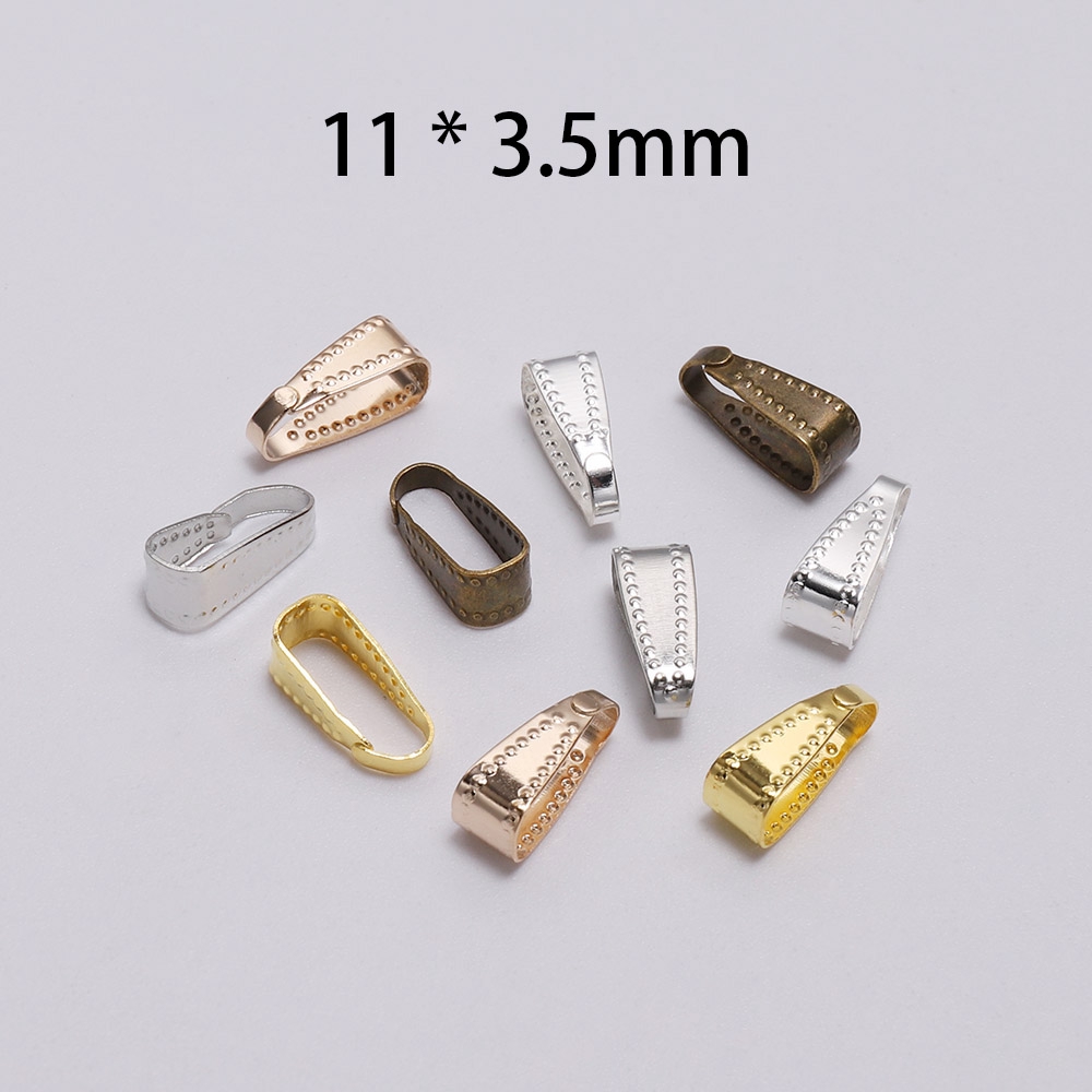 100pcs / Lot Klip Konektor Liontin 7 / 8 mm Warna Silver / Gold Untuk Membuat Perhiasan Kalung