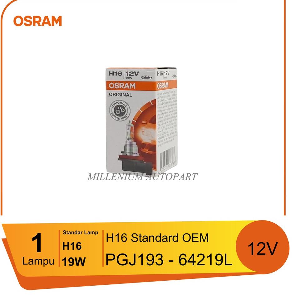 BOHLAM OSRAM H16 ORIGINAL / BOHLAM HALOGEN FOGLAMP OSRAM 19W 12V ASLI W44T