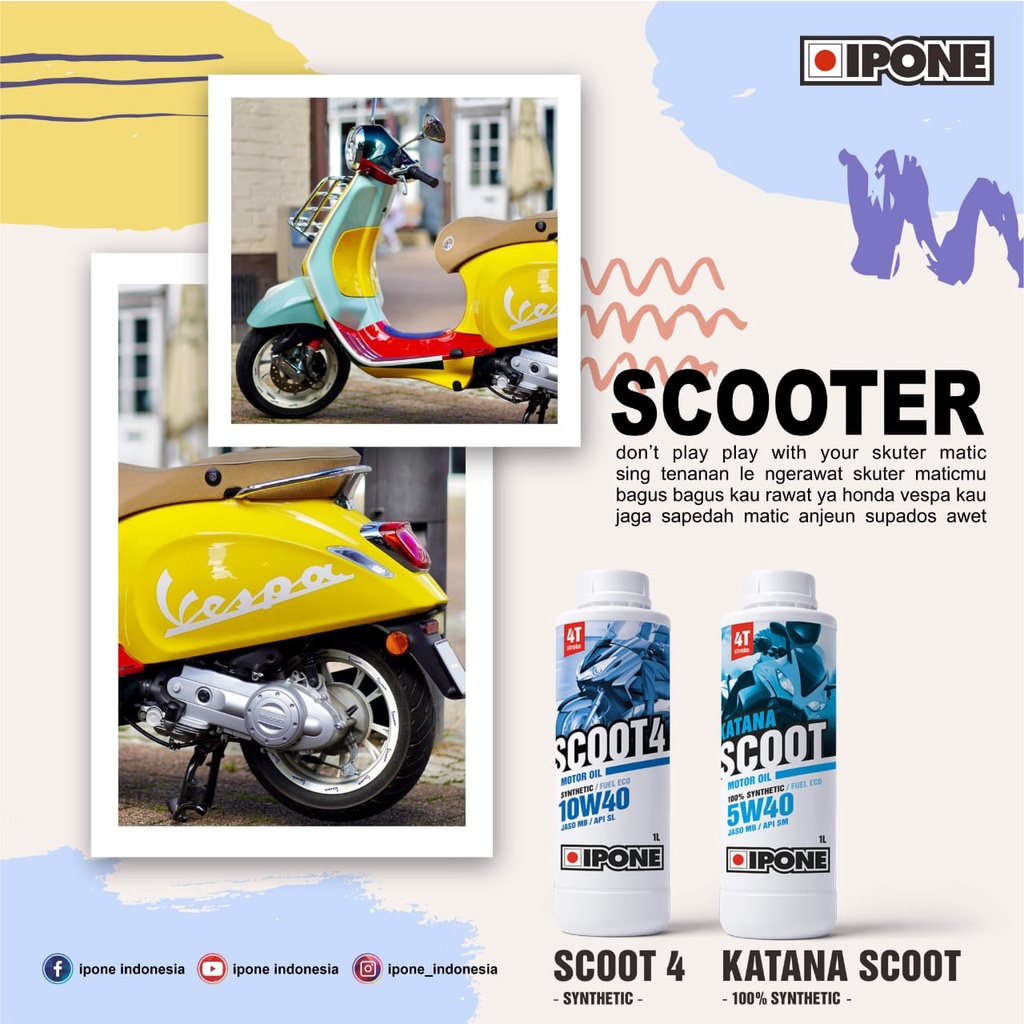 IPONE KATANA SCOOT 5W40 SPORT MATIC ASLI IPONE FRANCE FULL SYNTHETIC