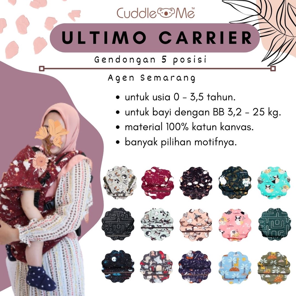 CuddleMe Ultimo Gendongan Anak New born Mshape SNI Nyaman 5 Posisi Gendong  Include Hipseat BONUS Bebas Pilih