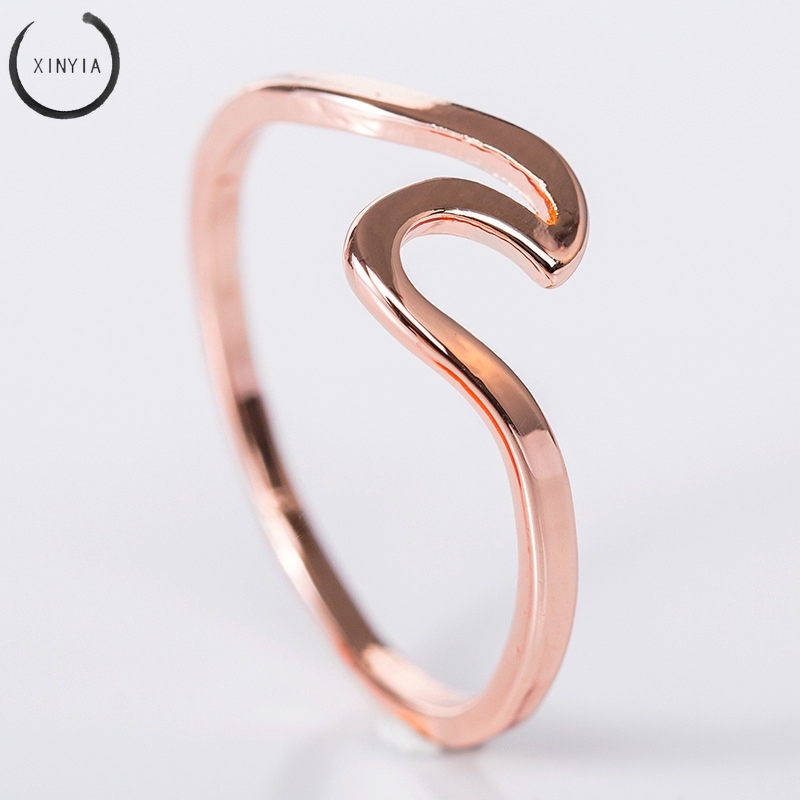 Alloy Silver Cincin Untuk Wanita Pasangan Pernikahan Perhiasan Cincin Rose Gold