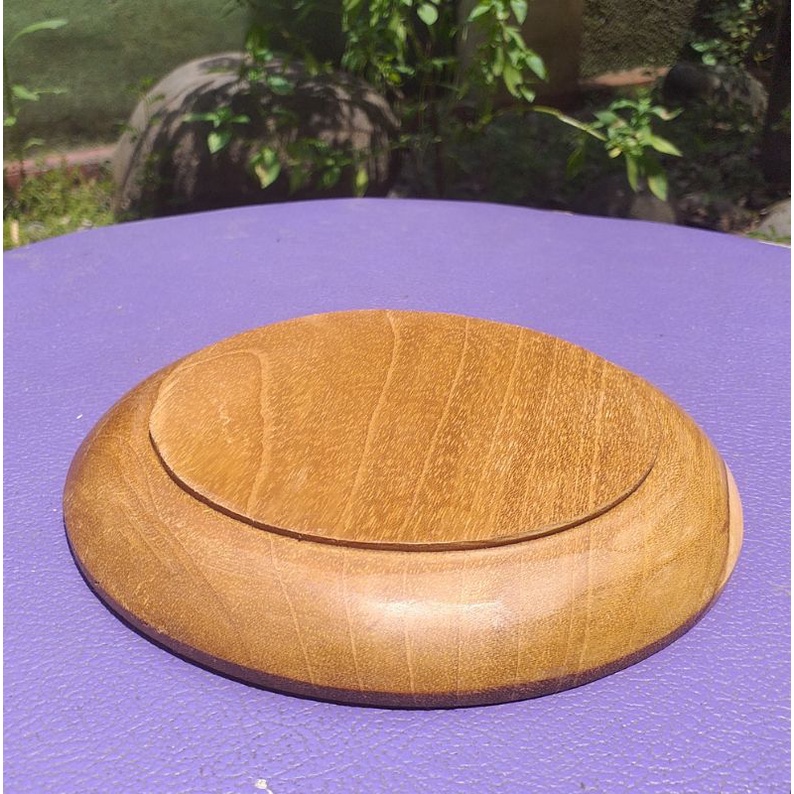 piring ceper/bulat 15cm kayu jati