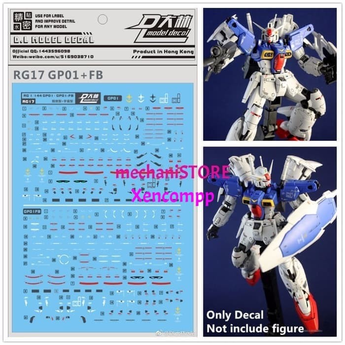 Water Decal RG RX78GP01 Gundam Zephyranthes + Full Burnern by DL MODEL