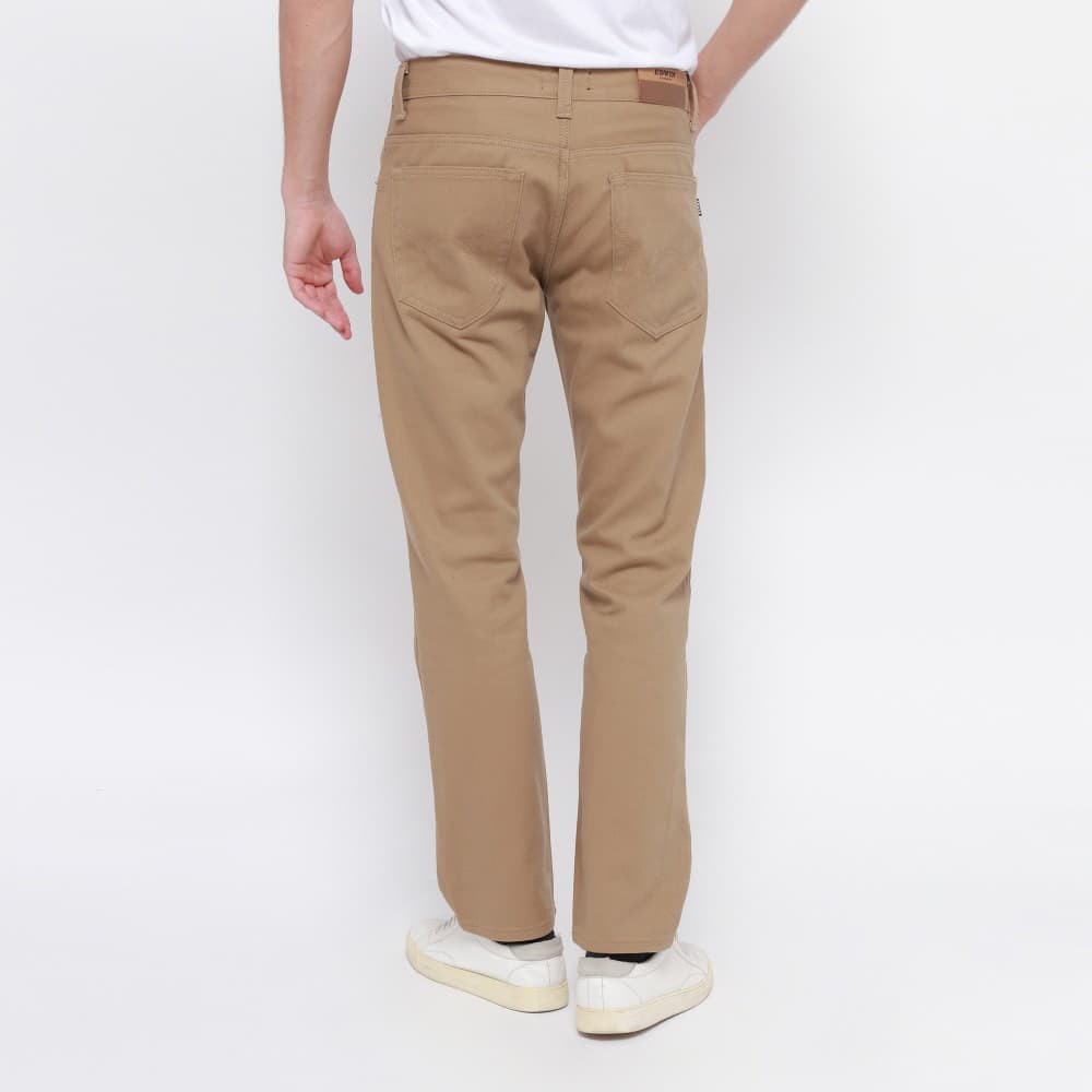 jeans keren bgt!!! - Edwin Celana Jeans Milan-018 Regular Fit Pria Panjang Khaky - Cokelat Muda, 28