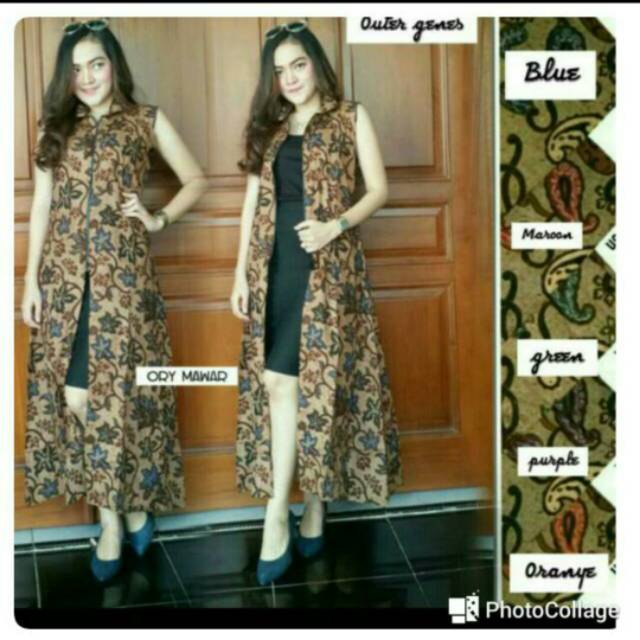 LONG CARDI BATIK OUTER BATIK SOGAN LONG CARDI SOGAN BATIK OUTER YUKENSI OUTER BATIK MURAH SERAGAM