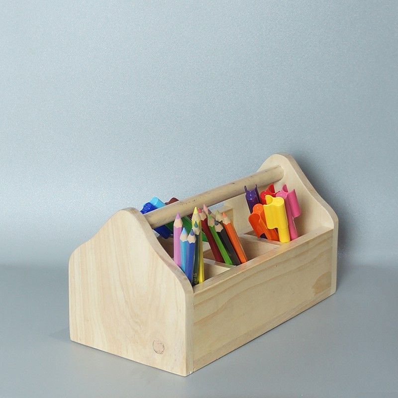 

Storage Box Wooden Stationery Pen Pencil Holder Container Desk Organizer Table (25,12,13.5)