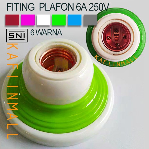 6A Fitting plafon warna warni fiting plafon bulat /persegi rumah Fitting lampu