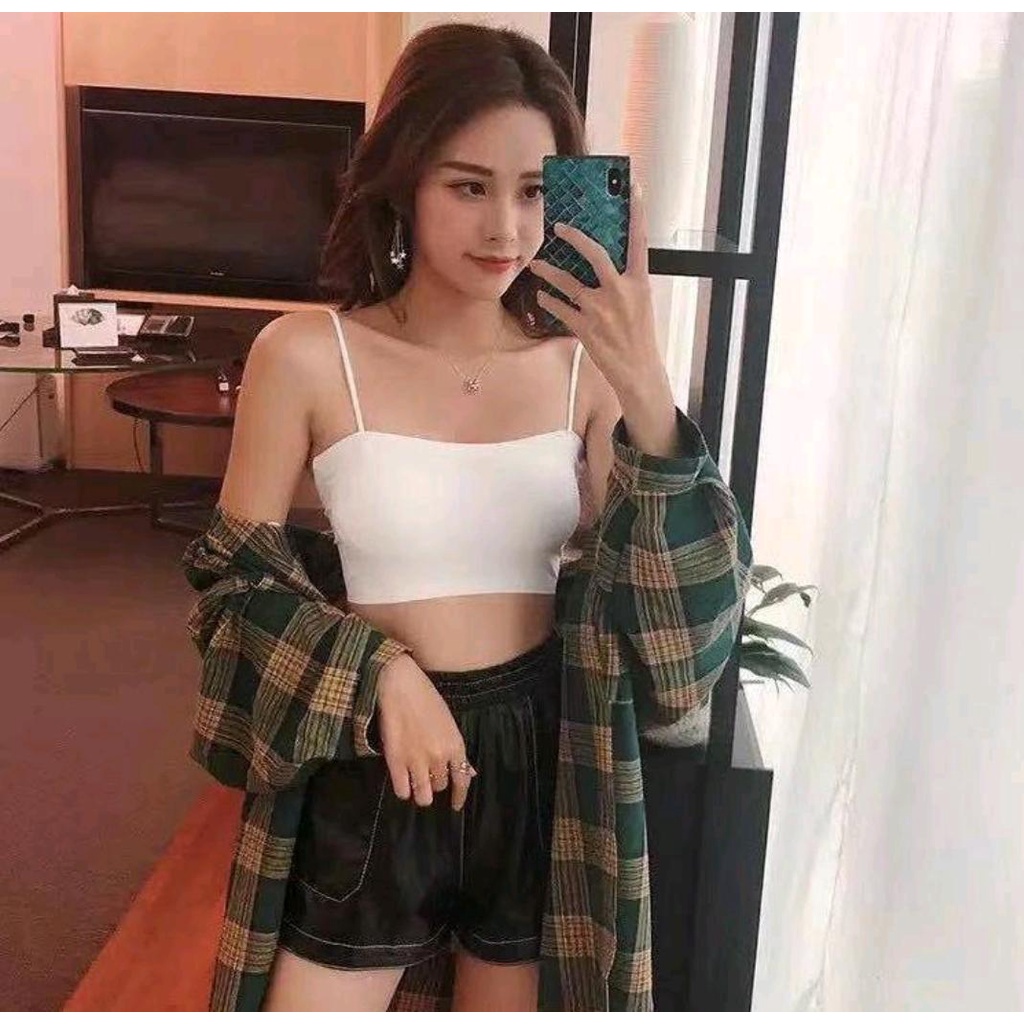 SEXYLADIES Bralette Ice silk tube bra seamless wanita croptop busa tanpa kawat croptop import