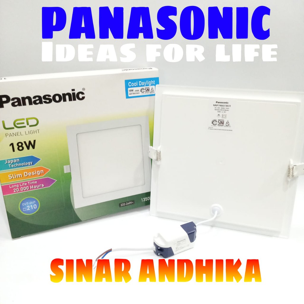 LAMPU LED DOWNLIGHT (SLIM) PANEL KOTAK PANASONIC 18 WATT NNP 74667