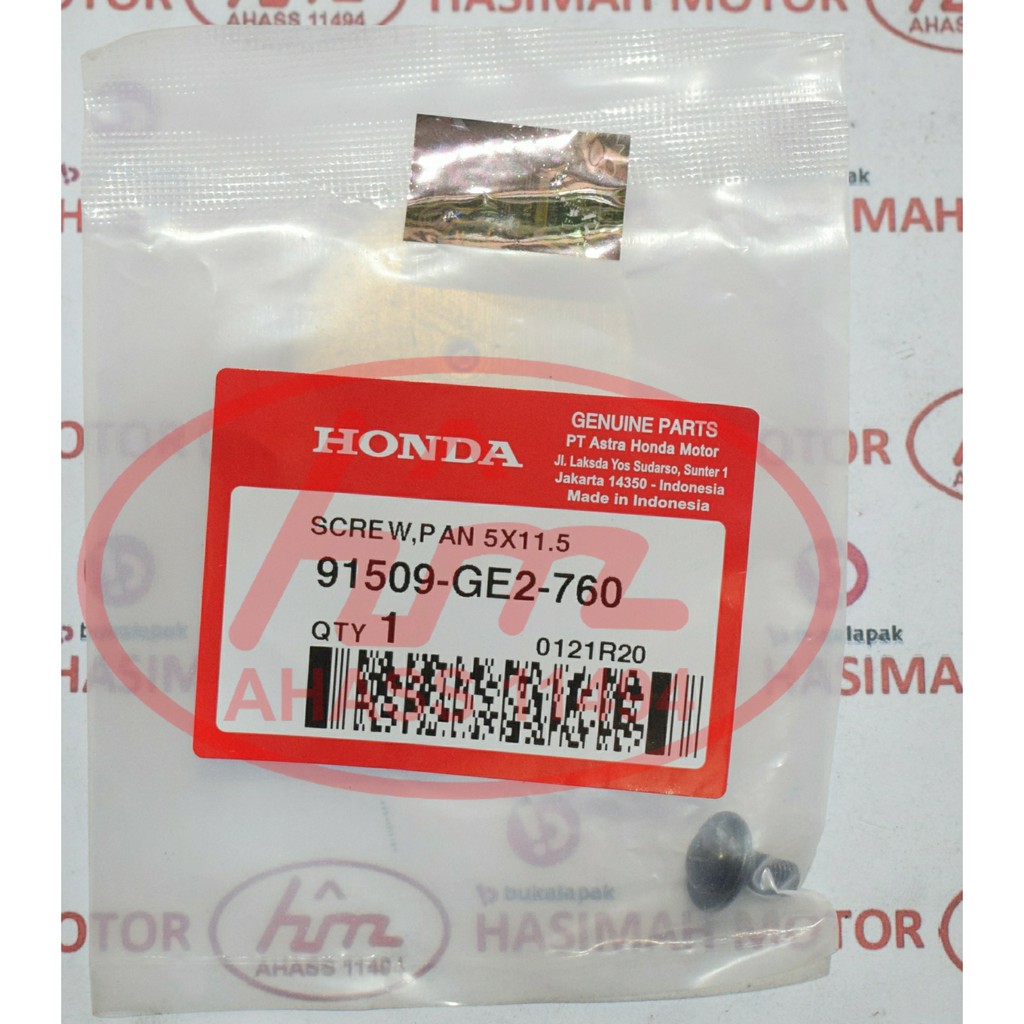 BAUT (SCREW PAN 5X11.5) HONDA PCX 150, BEAT, ADV, DLL - KODE PART: 91509GE2760