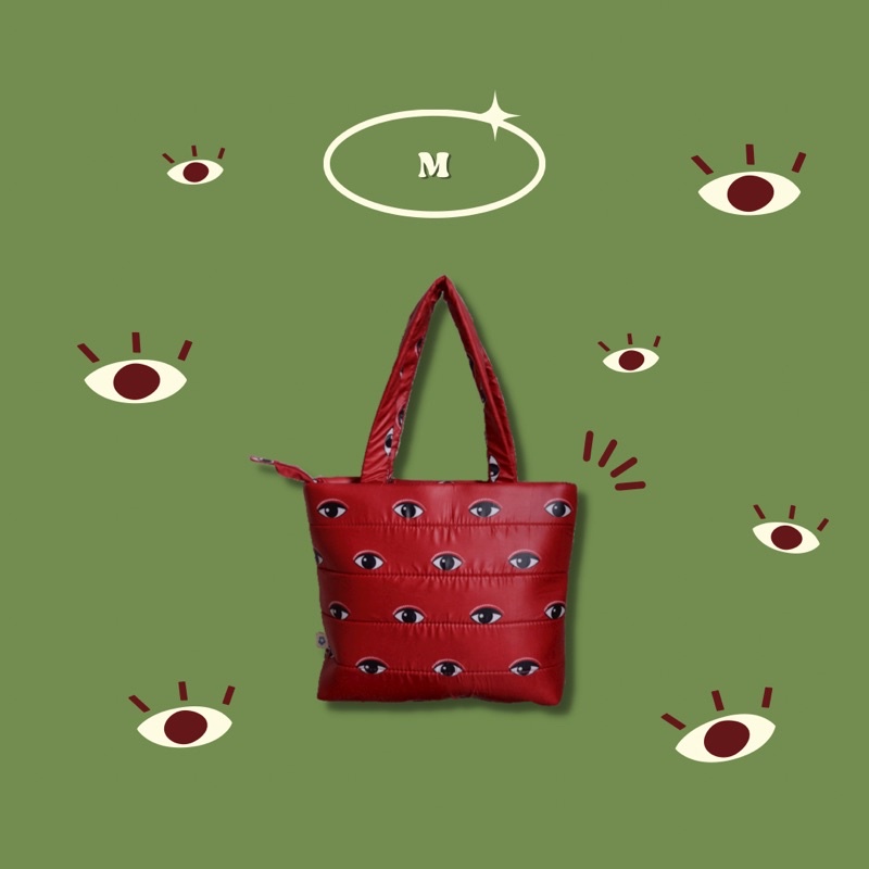 Puffy totebag (evil eyes)