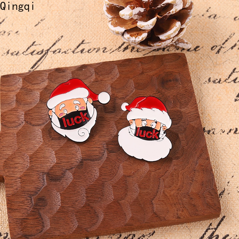 Bros Pin Enamel Desain Kartun Santa Claus Natal Untuk Hadiah