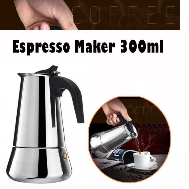 ✷ Teko Kopi Espresso ~ Coffee Maker Moka Pot Stainless ~ 6 Cup ←