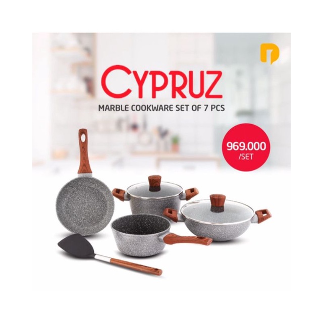 Panci Marble Cookware Set of 7 pcs dari cyprus