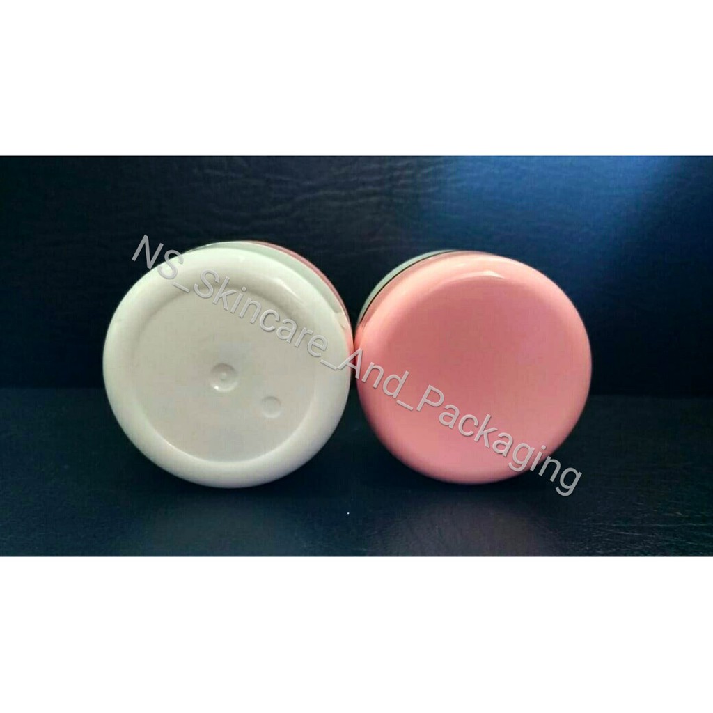 Pot cream 12,5 gr pink muda - putih list gold / pot cream pink-putih list gold 12,5gr / Pot cream Termurah