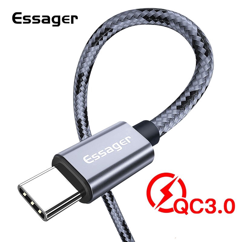 

Essager 100% Original 3A Quick Charger Type C USB Cable for Xiaomi Samsung S10 1M Mobile Phone Cable