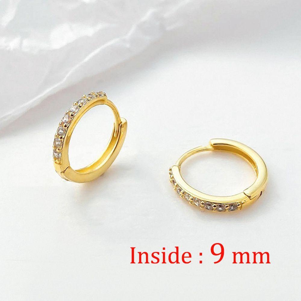 Mxbeauty Anting Perak Murni All-match Tipis Wanita Fashion Perhiasan Zirkon Telinga Tulang Cincin Kecil Earring Hoop