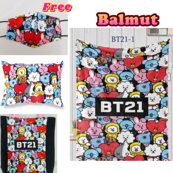 COD BANTAL SELIMUT BTS BT21 KPOP IMPORT EXCLUSIVE-FREE MASKER ( PACKING AMAN )