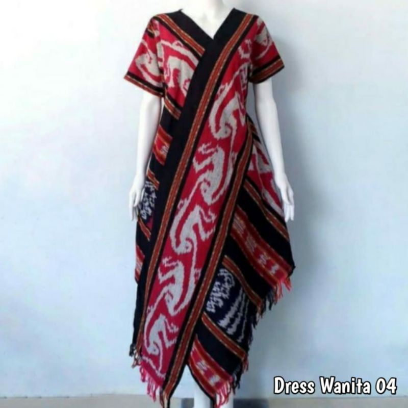 [READY] Dress Tenun Blangket, Busana Wanita Ethnic Tenun, Dress Tenun Asli Troso Jepara