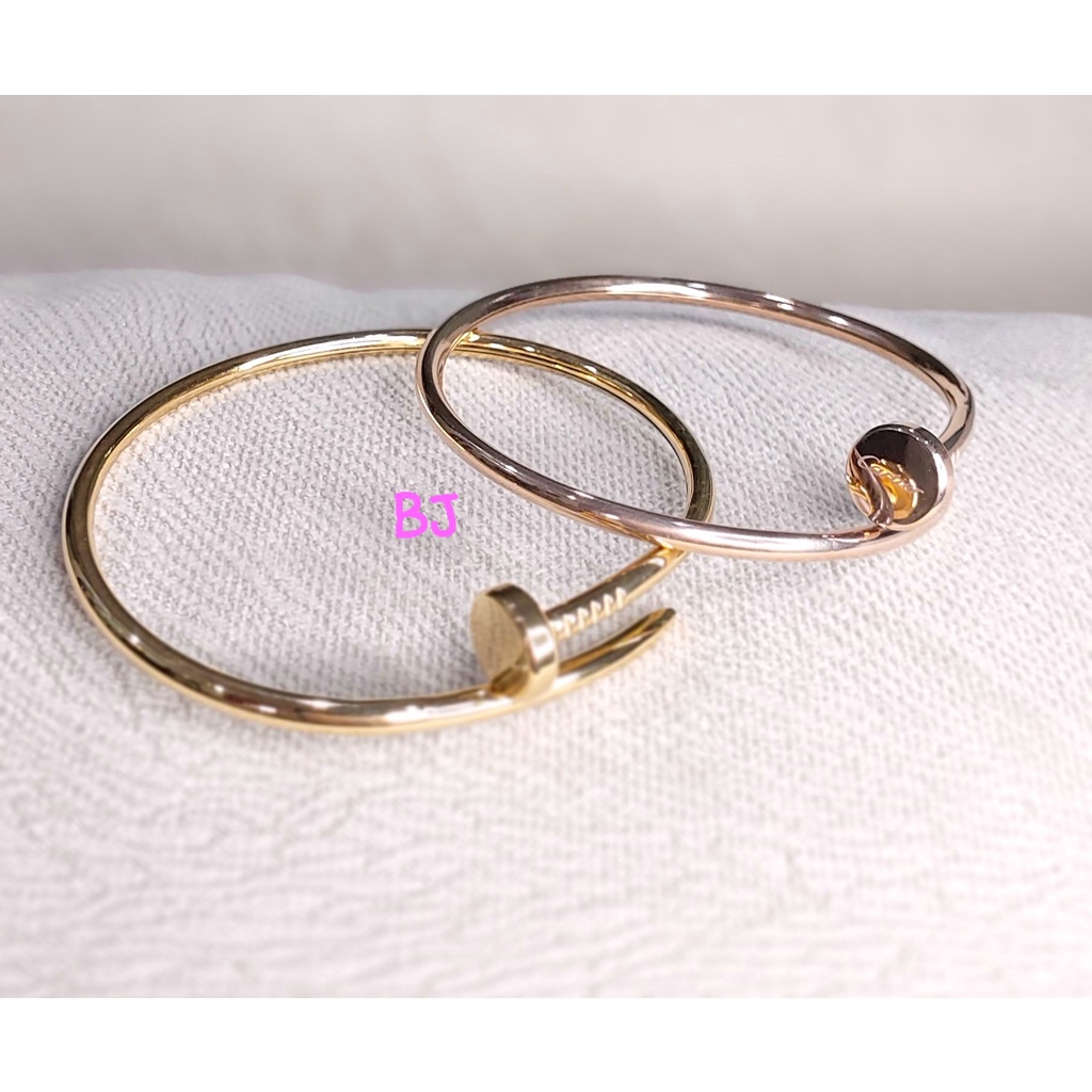 GELANG TANGAN MODEL PAKU LENTUR/ GELANG BANGLE TITANIUM/ AKSESORIS WANITA KOREA