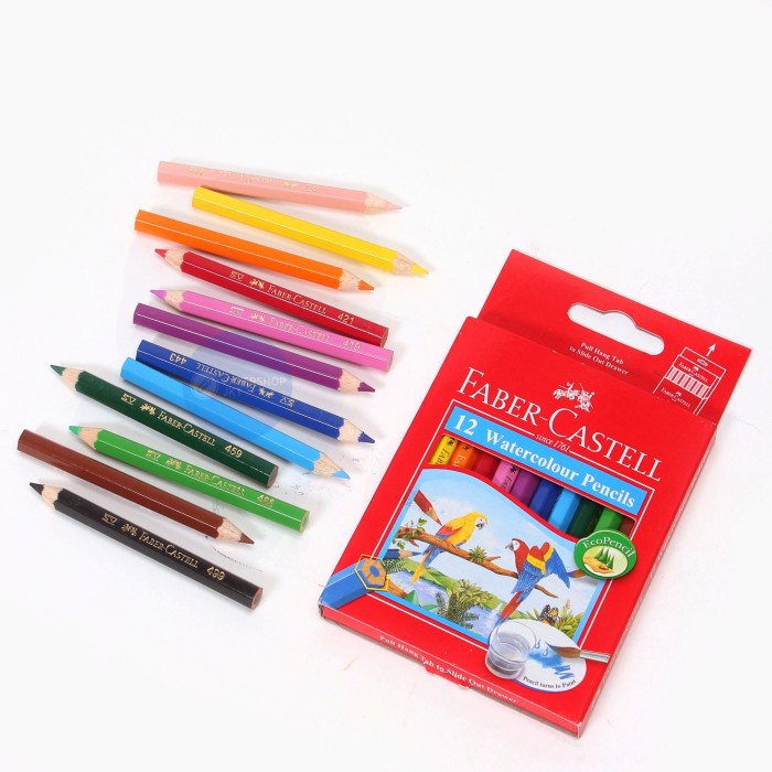 

WARNAPENSIL- FABER CASTELL PENSIL WARNA WATERCOLOUR MINI 12 WARNA -PENSIL WARNA