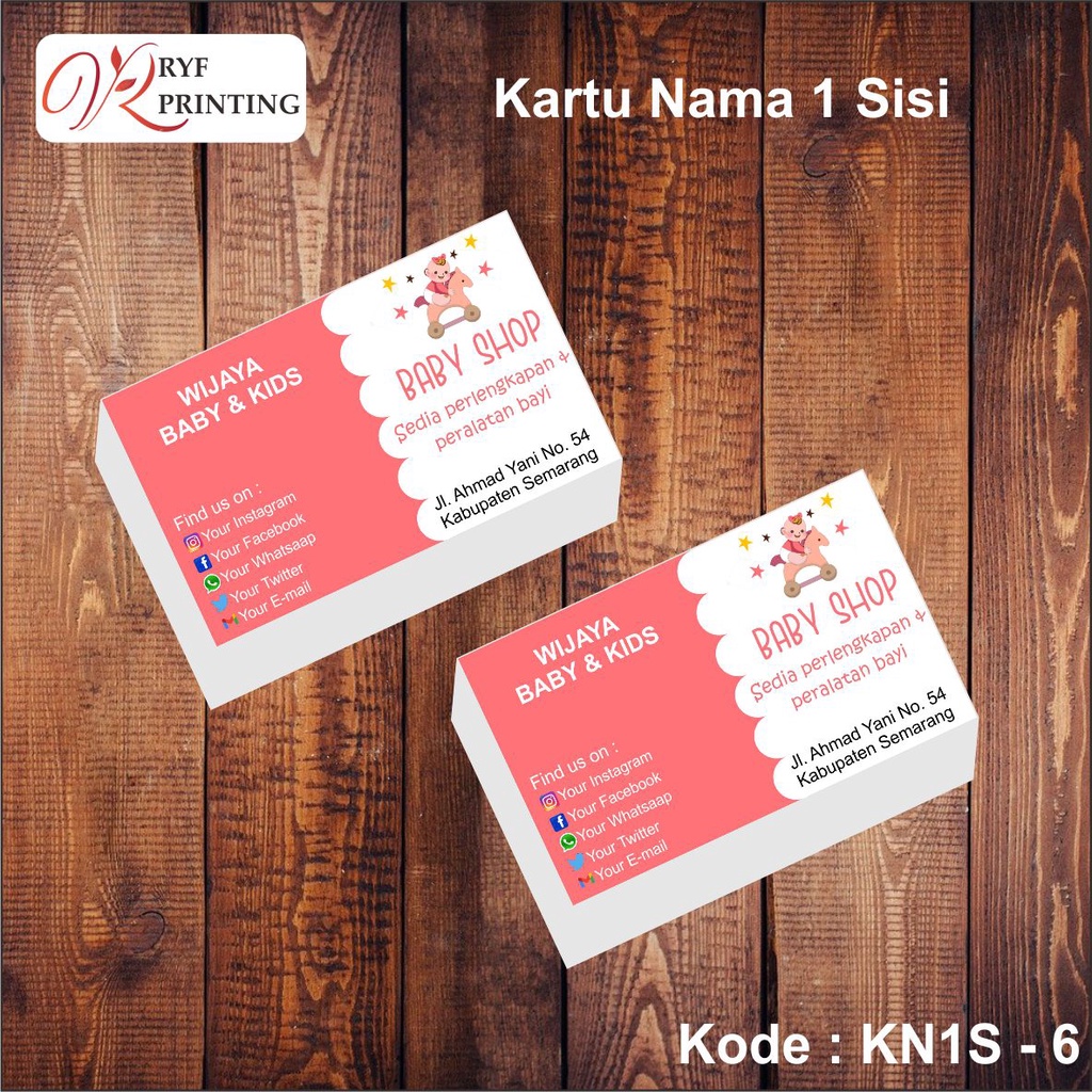 

KARTU NAMA 1 SISI