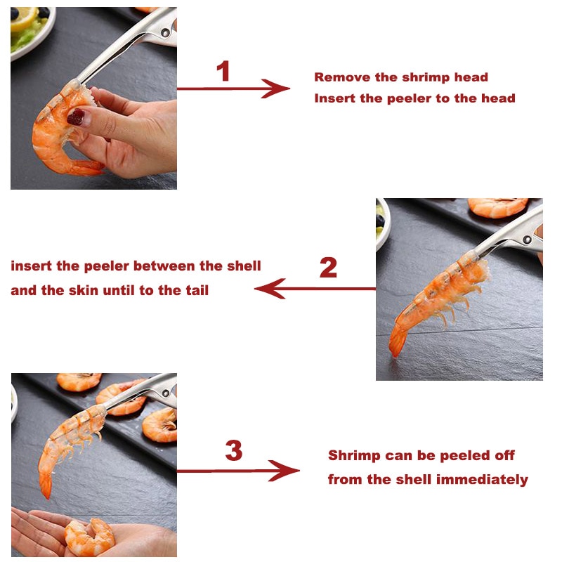 Prawn Peeler Stainless Steel Shrimp Peel Device Creative Kitchen Cooking Tools Home