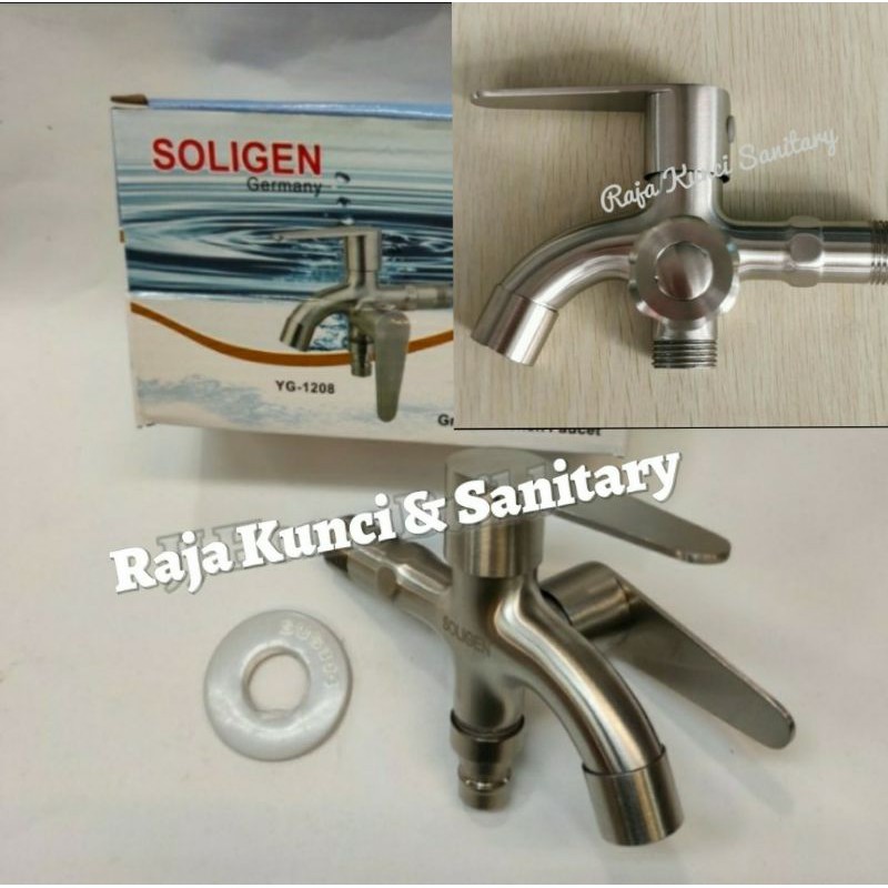 Kran Cabang Stainless/Kran Shower Dingin Stainless SUS 304/Kran Double Model Wasser(DINGIN)