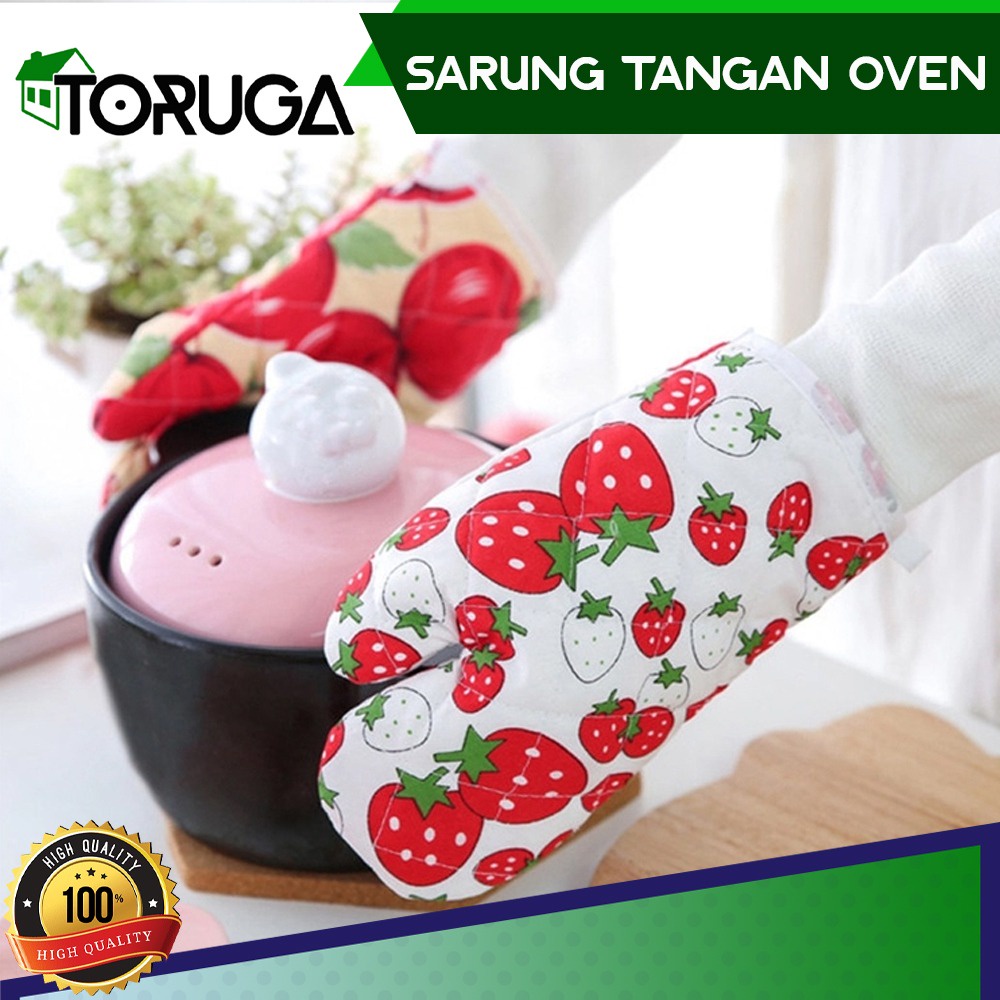 Sarung Masak Anti Panas Pelindung Tangan Microwave Oven Set Gloves Motif Random