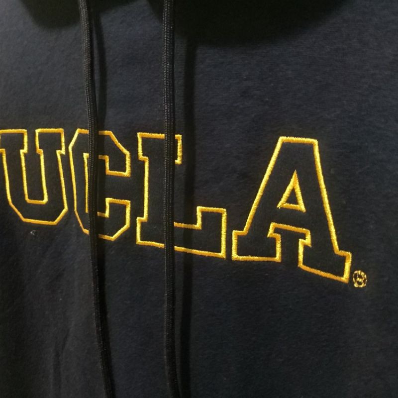 Hoodie Hnm UCLA bordir Navy H&amp;M Pria Wanita Cewek Cowok Full Tag Free Paper Bag