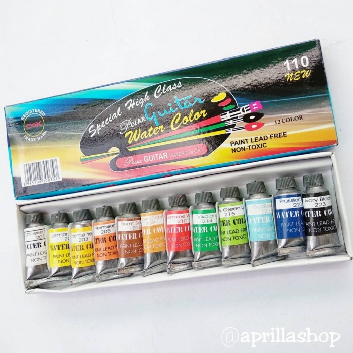 

tulis-alat-paket- cat air polar guitar no.110 (isi 12 warna ) -paket-alat-tulis.