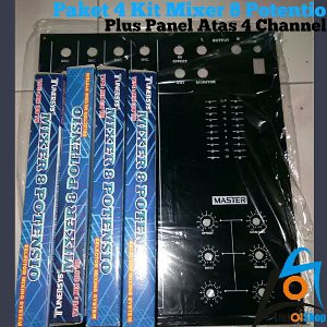 Paket 4 Kit Mixer 8 Potentio Plus Panel Atas 4 Channel Termurah
