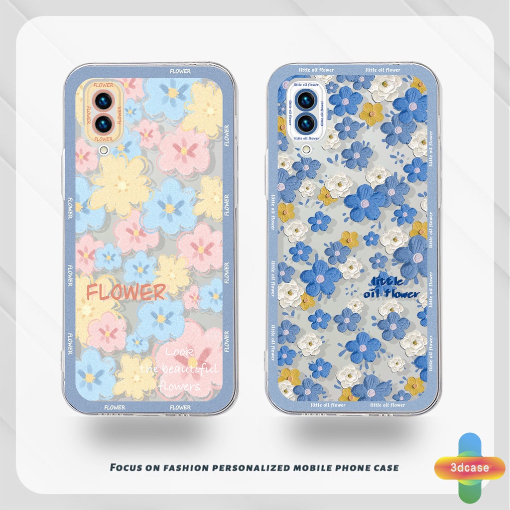 Case VIVO Y30 Y12S Y12 Y20 Y15S Y91C Y21 2021 Y21A Y21T V23E Y16 V21 Y21S Y20S Y12i Y33T Y01 Y91 Y30i Y93 Y95 Y15 Y17 T1 Y55 Y75 Y50 Y53S Y51 2020 Y51A Y10 Y33S Y1S Y11 Y31 Y20i Y91i Y51S Y20G Shockproof little oil flower Camera Lens Protection Phone Case