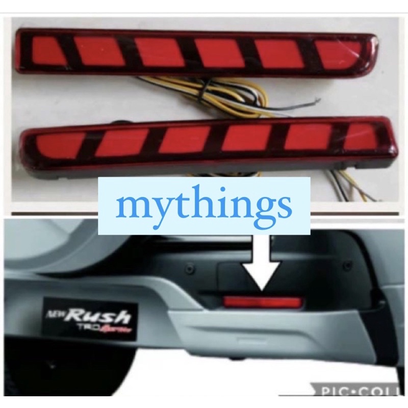 sepasang lampu bumper belakang new rush terios 2012-2017 mata kucing reflector bumper belakang