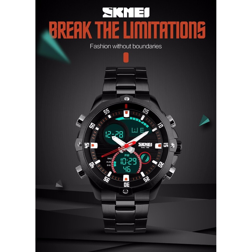 JAM TANGAN SKMEI PRIA ORIGINAL CASUAL TALI KULIT TANGGAL AKTIF TAHAN AIR BERGARANSI SIMPLE