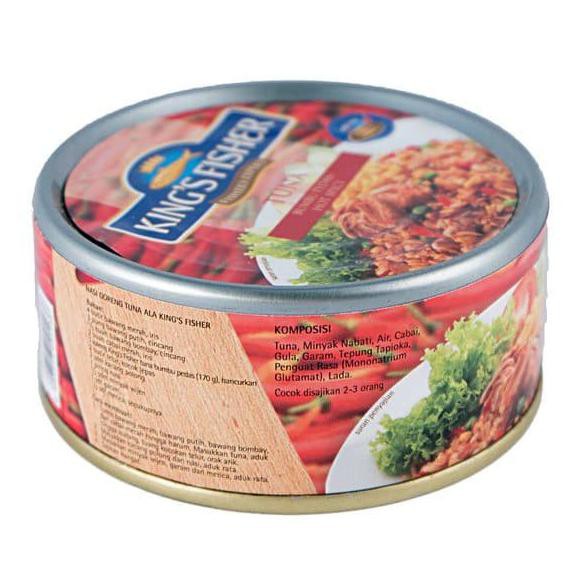

Paket 2 Pcs King's Fisher Tuna Canned Hot Spicy Daging Tuna 170gr