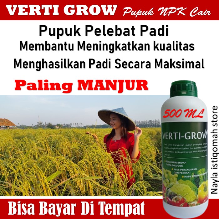 [REKOMENDED] Verti grow Pupuk NPK Cair Pelebat Padi - Verti Grow Pupuk Perangsang Akar, batang & Dau