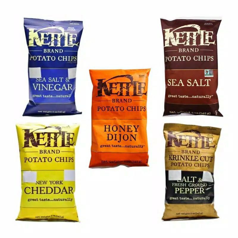 

Kettle Potato Chips Honey Dijon / Sea Salt / Sea Salt Vinegar Pepper / Cheddar NY Cheese Keripik Kerupuk Snack Impor USA