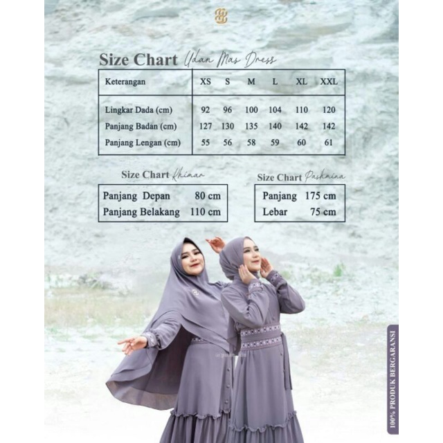 Puan Udan Mas Gamis Dress Set Khimar By Puan Terbaru