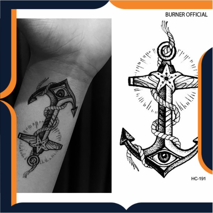 TATO TEMPORER Temporary Tatoo palsu tato tempel sticker model MATA jangkar waterproof