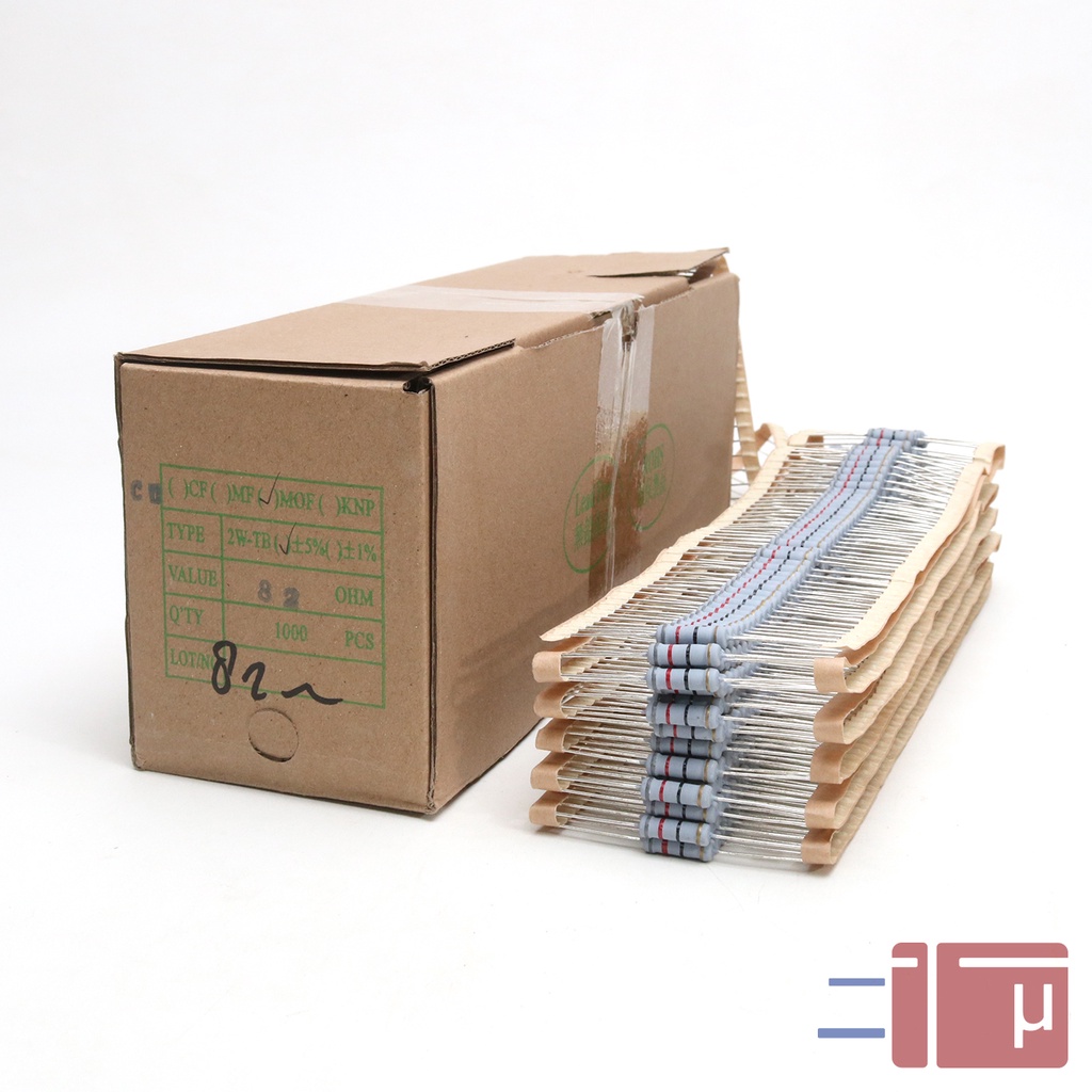 Resistor 82R 82 Ohm 2W Metal Oxide 5% Taiwan Kaki Tembaga