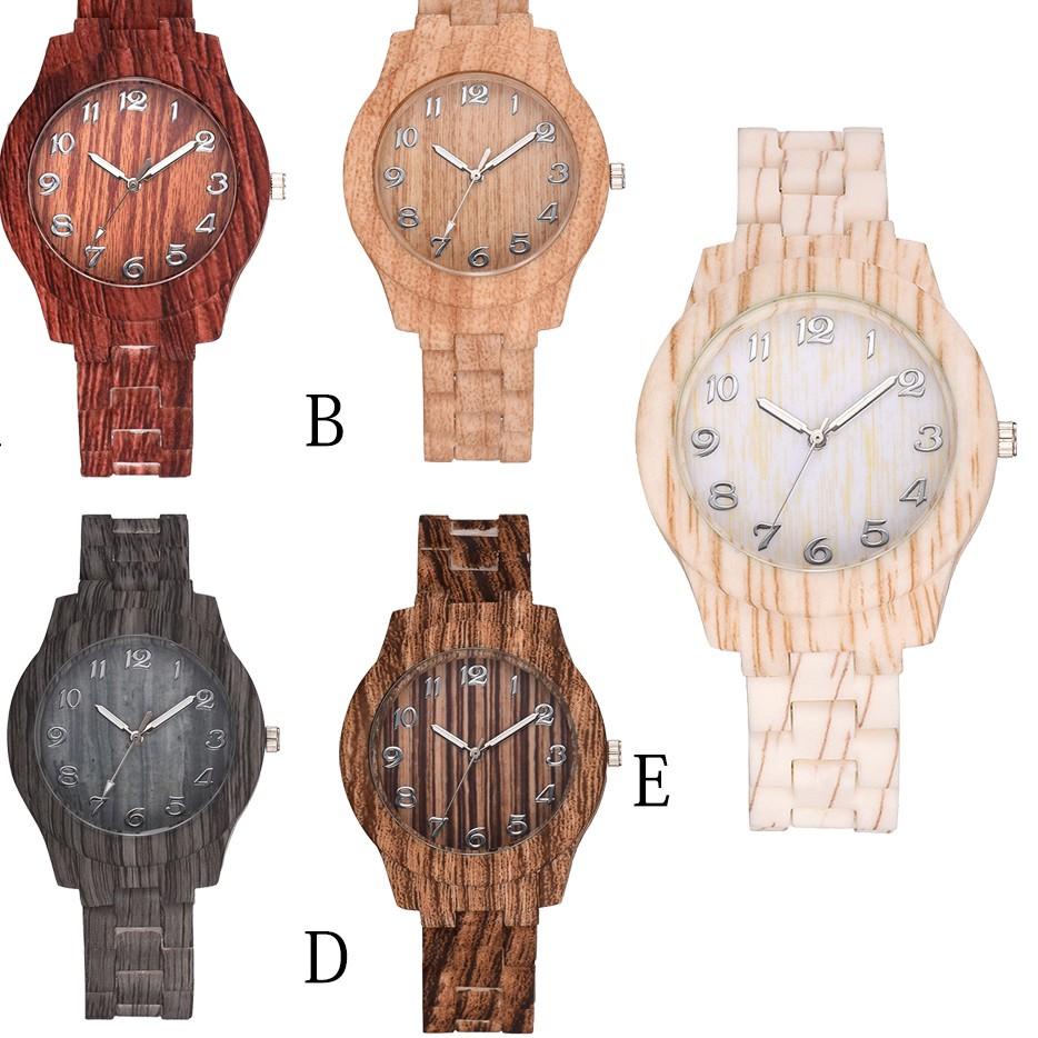 BPP.388685– Jam Tangan Wanita Jam Tangan  pria Kayu Sederhana Kasual Mode Kaca Bulat Strap Kayu Quar