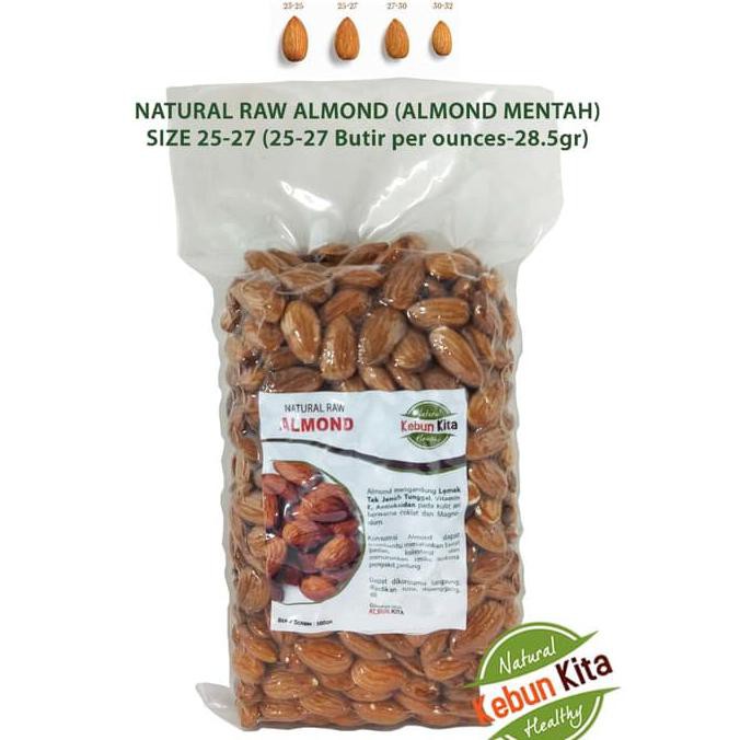 

Kacang Almond 500Gr (Natural Raw Almond) Lowienjan24